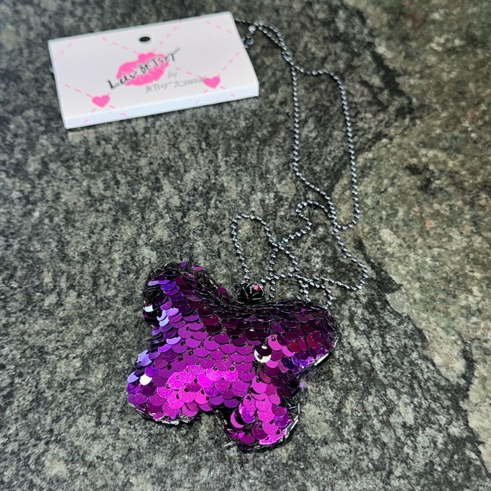 Betsey Johnson Sequin butterfly necklace